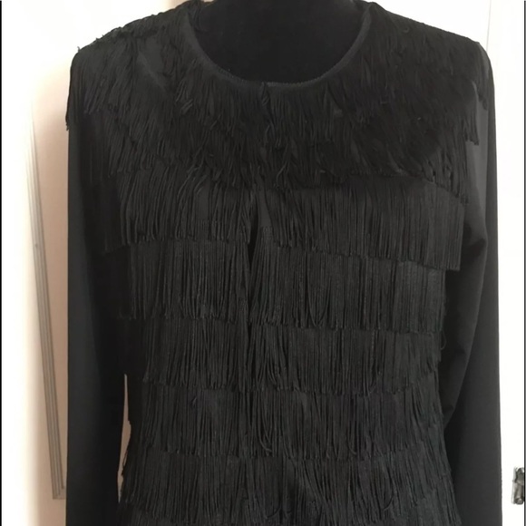 Gorgeous Fringe Front Black Top Jacket NWOT—CLEARANCE - Picture 2 of 8